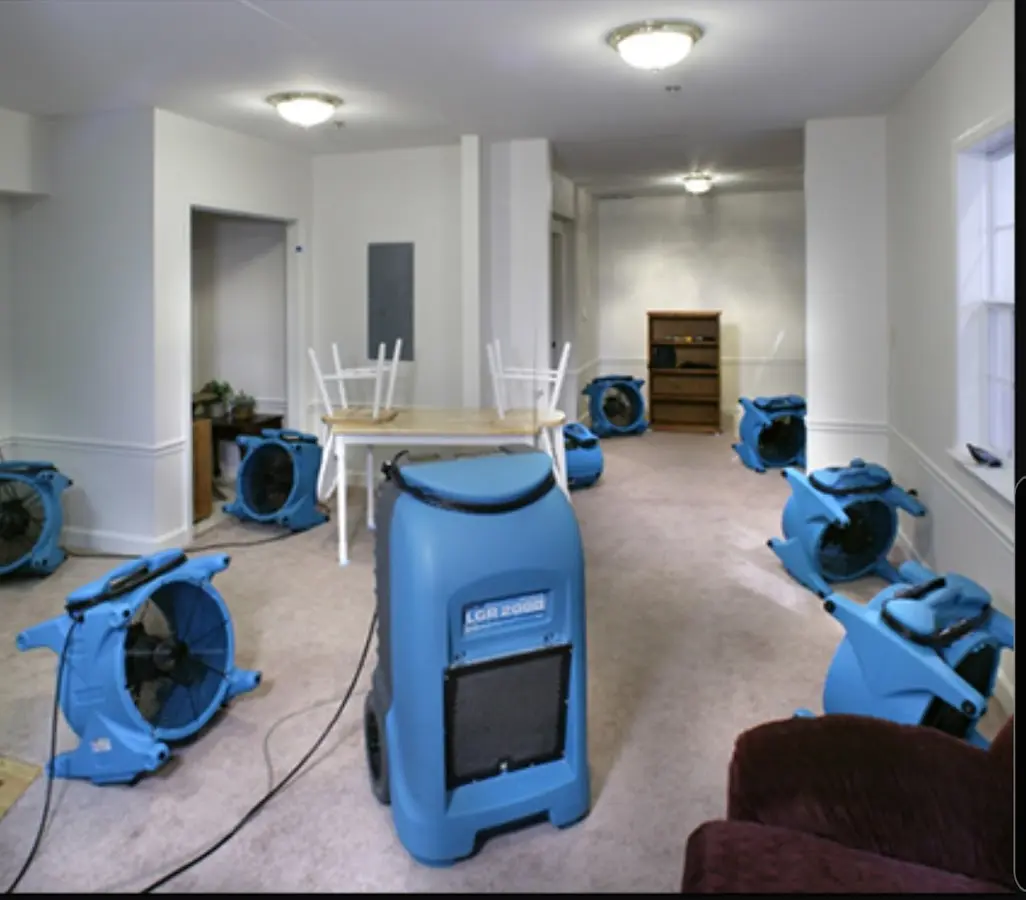 Air movers and dehumidifier setup for Water Extraction & Removal in Sweet Home